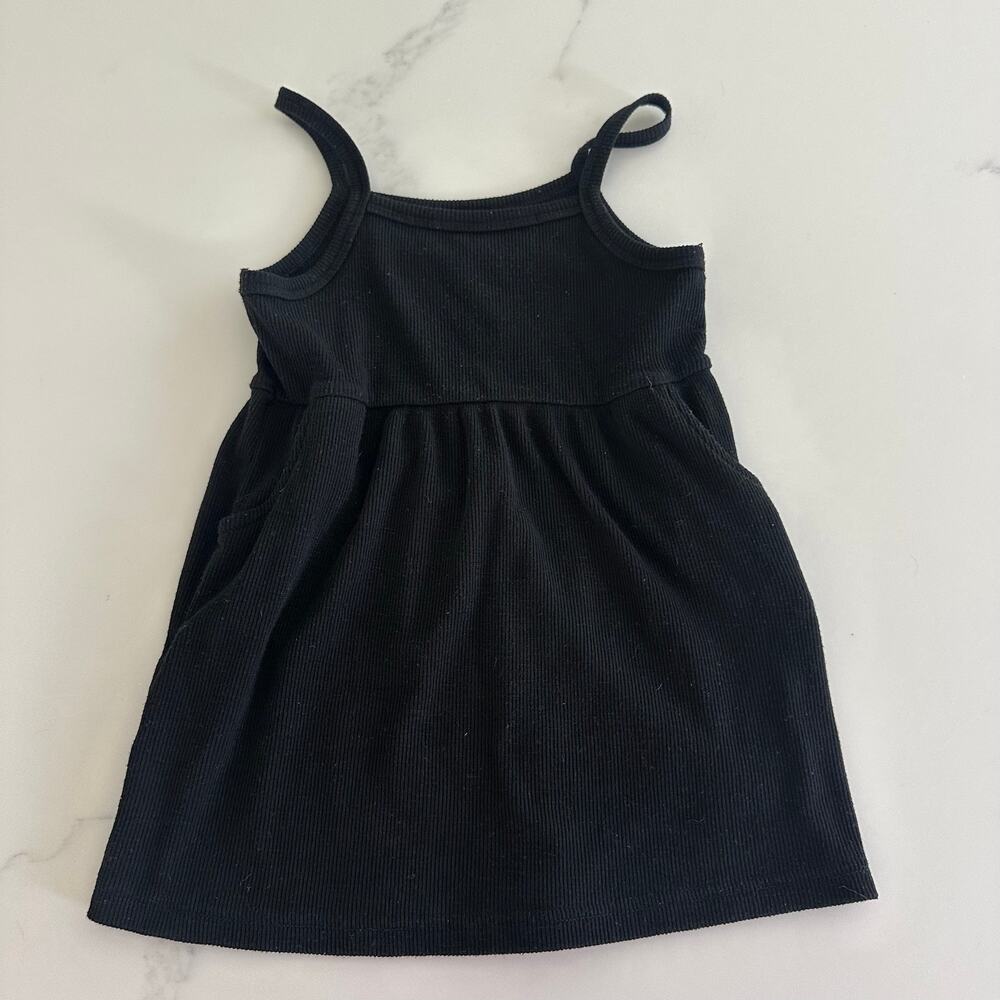 Little Bipsy Black Ribbed Sun Dress 2T-3T